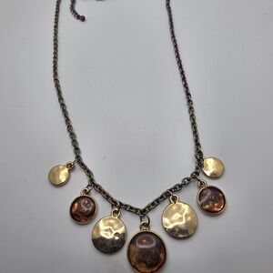 Chic Gold and Brown Pendant Necklace